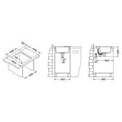 Alveus Komplet - zlewozmywak granitowy czarny ASPEN 20 z baterią i matą ociekową