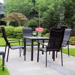 inny Komplet grodowy 4 krzesła i stół SILTORIA