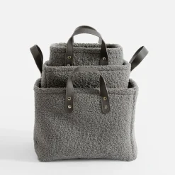 inny Komplet koszy do przechowywania szare, 3 sztuki