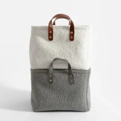 inny Komplet koszy do przechowywania szare, 3 sztuki