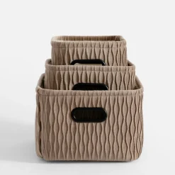 Pudełka I Pojemniki Do Przechowywania|Koszyki Dekoracyjne|inny Komplet koszy do przechowywania beżowy, 3 sztuki