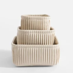 Pudełka I Pojemniki Do Przechowywania|Koszyki Dekoracyjne|inny Komplet koszy do przechowywania beż, 3 sztuki