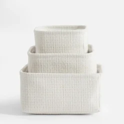 Pudełka I Pojemniki Do Przechowywania|Koszyki Dekoracyjne|inny Komplet koszy do przechowywania biały, 3 sztuki
