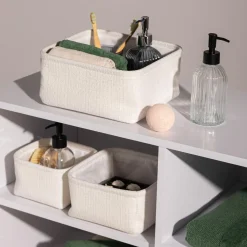 Pudełka I Pojemniki Do Przechowywania|Koszyki Dekoracyjne|inny Komplet koszy do przechowywania biały, 3 sztuki