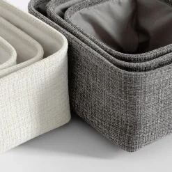 Pudełka I Pojemniki Do Przechowywania|Koszyki Dekoracyjne|inny Komplet koszy do przechowywania biały, 3 sztuki