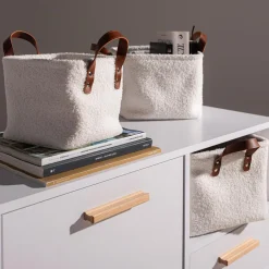 Pudełka I Pojemniki Do Przechowywania|Koszyki Dekoracyjne|inny Komplet koszy do przechowywania białe, 3 sztuki