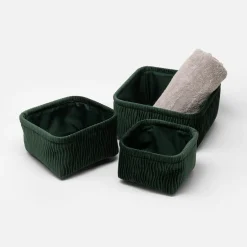 inny Komplet koszy do przechowywania zielony, 3 sztuki