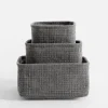 inny Komplet koszy do przechowywania szary, 3 sztuki
