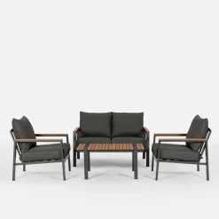 Meble Ogrodowe|Meble Ogrodowe|inny Komplet ogrodowy szary HENTILLA