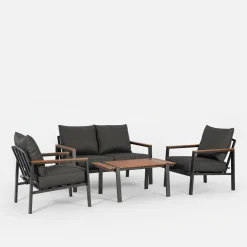 Meble Ogrodowe|Meble Ogrodowe|inny Komplet ogrodowy szary HENTILLA