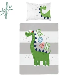 Pościel Dla Dzieci|Pościele| Komplet pościeli bambusowej, dinozaur 100x135 cm