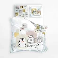 Dzieci Faro Komplet pościeli bawełnianej SPOKO SPANKO kotki 140x200 cm