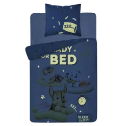 Dzieci Komplet pościeli bawełnianej FLUO PSI PATROL 160x200 cm