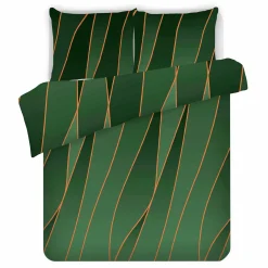 Estetica Komplet pościeli satynowej butelkowa zieleń ARGONGREEN 160x200 cm
