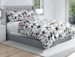 Komplet pościeli z satyny bawełnianej LOONEY TUNES SYLWESTER 160x200 cm