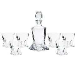 Szklanki I Kubki|Dzbanki I Karafki|Bohemia Komplet QUADRO do whisky, 7 części