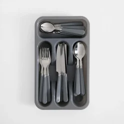 inny Komplet sztućców szary LORTIS 24 el.