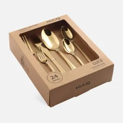 inny Komplet sztućców złotych LUCE, 24 elementy