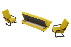 Komplet wypoczynkowy musztardowy BAKU