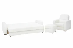 Impresti Komplet wypoczynkowy skórzany YUKA nóżki orzech