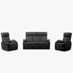 Komplety Wypoczynkowe| Komplet wypoczynkowy z funkcją relaks antracyt ROSSO