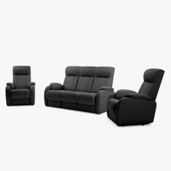 Komplety Wypoczynkowe| Komplet wypoczynkowy z funkcją relaks antracyt ROSSO