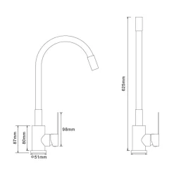 Alveus Komplet zlewozmywak granitowy czarny SHOT 59X44 z baterią elastyczną