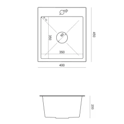 inny Komplet zlewozmywak QUADRON inox AVENIR SMART 40X45 cm z baterią
