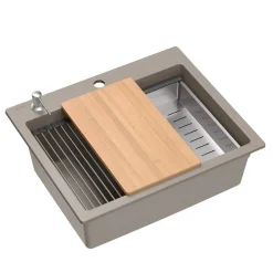 Zlewozmywaki|inny Komplet zlewozmywak QUADRON szary MASTER BASE 1K 59,5x50 cm z akcesoriami