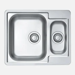 Alveus Komplet zlewozmywak stalowy satyna FJORD 61,5x50 z baterią chrom