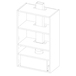 Korpusy|Qubik Korpus 60x98,5 biały z czarnym okapem OKPZH18EF