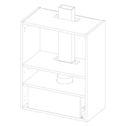 Qubik Korpus 60x77 biały z czarnym okapem OKPZH18EF