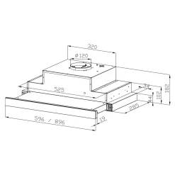 Korpusy|Qubik Korpus 60x60 biały z okapem czarnym OKPZH17EF