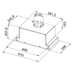 Qubik Korpus 60x77 dębowy z czarnym okapem OKPZH19EF