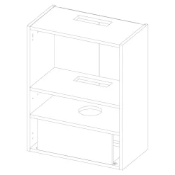 Qubik Korpus 60x77 grafit z okapem czarnym OKPZH19EF