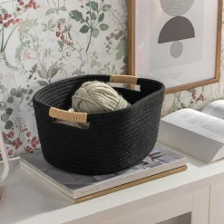 Pudełka I Pojemniki Do Przechowywania|Koszyki Dekoracyjne| Kosz do przechowywania czarny 32x28x15 cm