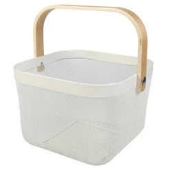 Kosz do przechowywania z uchwytem biały