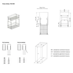 Systemy Cargo| Kosz dolny cargo mini do kuchni metal grafit 30/2 (10/MZMF) INSIDE
