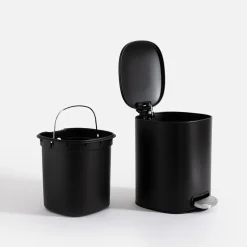 inny Kosz na śmieci z pedałem czarny mat 5 l