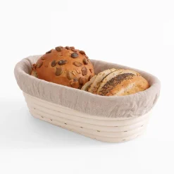 inny Koszyk do wyrastania garowania pieczywa z lnianym wkładem 25x15x8 cm