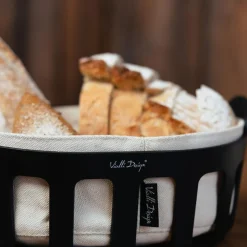 Zastawa Śniadaniowa|Vialli Design Koszyk na pieczywo czarny LIVIO