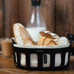 Zastawa Śniadaniowa|Vialli Design Koszyk na pieczywo czarny LIVIO