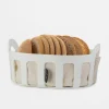 Zastawa Śniadaniowa|Vialli Design Koszyk na pieczywo z bawełnianym wkładem biały LIVIO