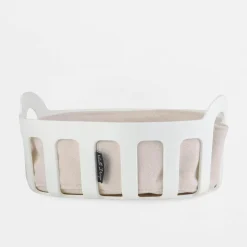 Zastawa Śniadaniowa|Vialli Design Koszyk na pieczywo z bawełnianym wkładem biały LIVIO