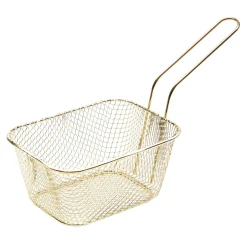 Miski, Patery I Półmiski| Koszyk ze stali nierdzewnej do serwowania frytek złoty