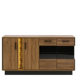 Witryny|Furni Home Kredens DORIAN DN4 4D z oświetleniem