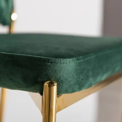 Krzesło barowe na złotych nogach zielone LIANA