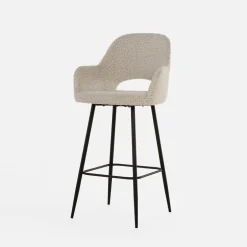 Hokery|inny Krzesło barowe tapicerowane białe FILIE