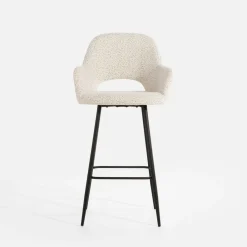 Hokery|inny Krzesło barowe tapicerowane białe FILIE