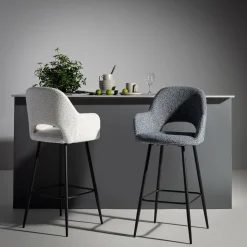 Hokery|inny Krzesło barowe tapicerowane białe FILIE